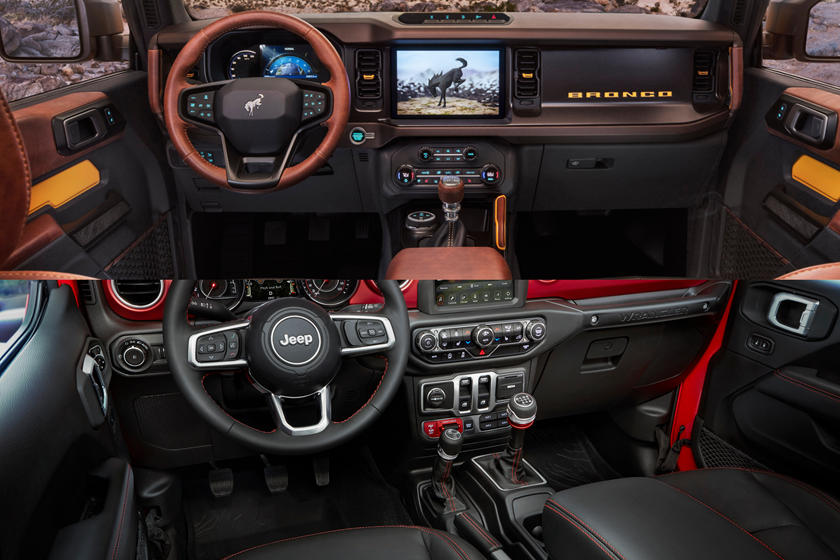 Bronco vs Wrangler interior