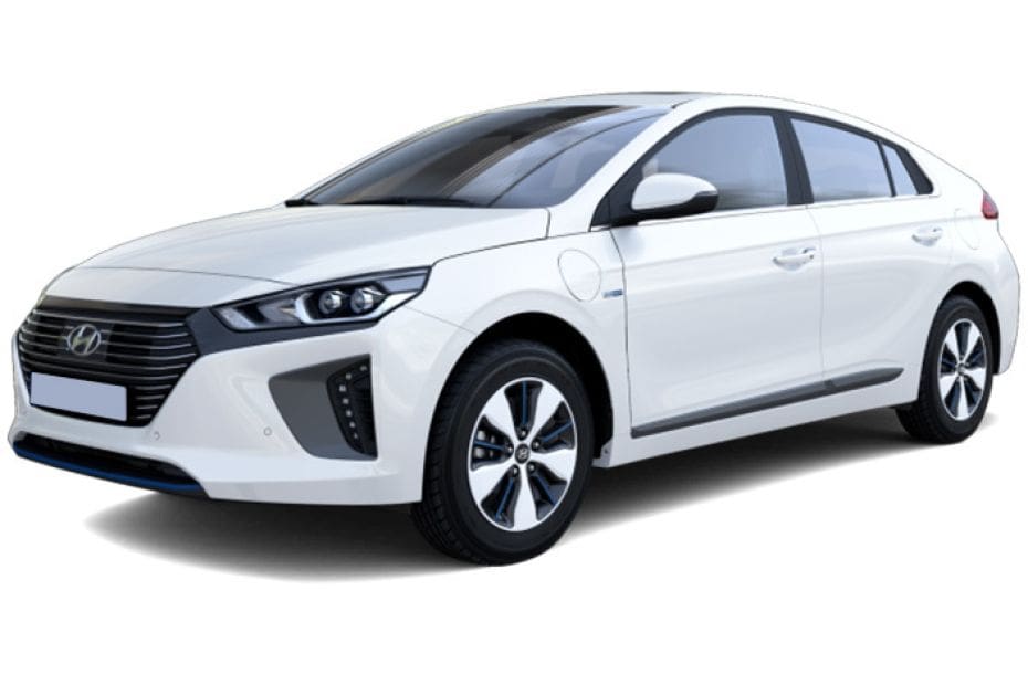 white Hyundai Ioniq 