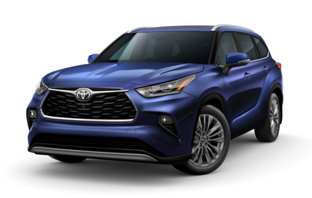 blue Toyota Highlander