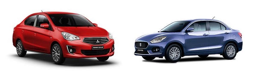 Dzire Vs Mirage G4